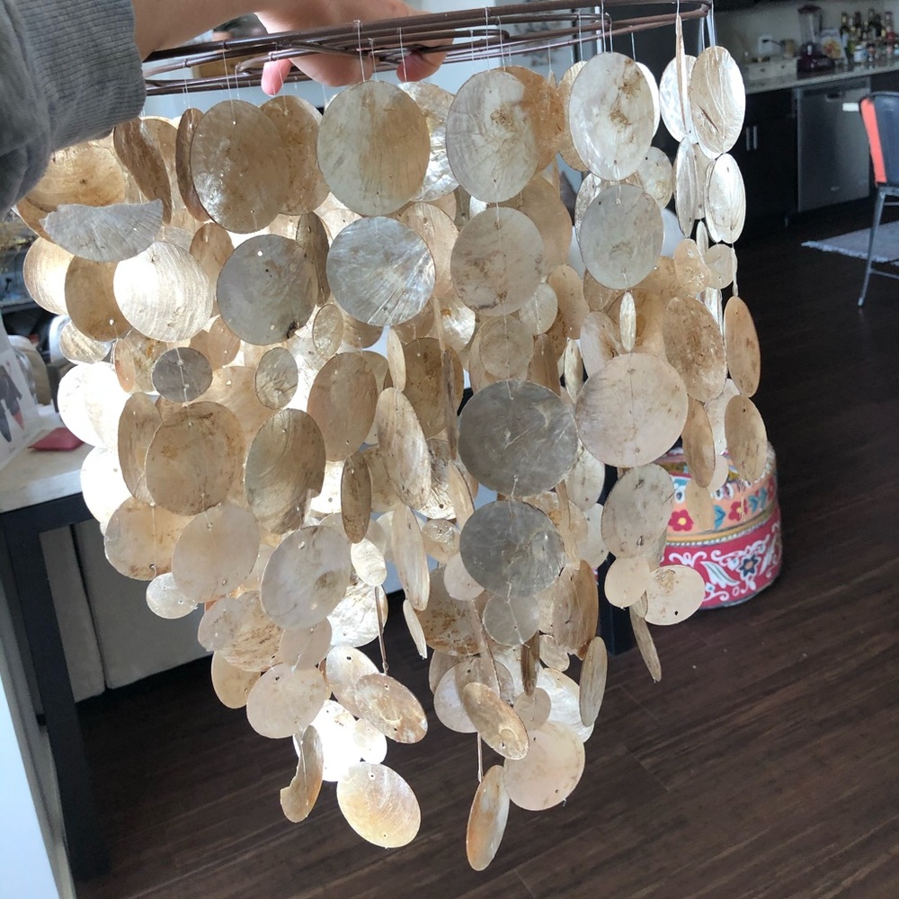 COPY - Hanging mother of pearl shell chandelier